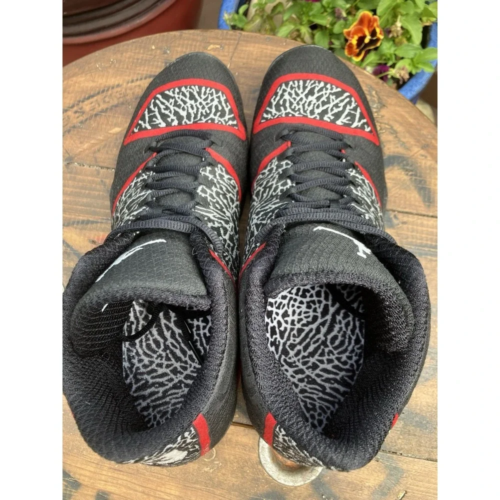 Air Jordan 29 XX9 Black Gym Red Elephant Print Woven Men's Size 14 695515-023